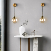 Aplique de Pared Bola de Vidrio Industrial Dorado para Salón