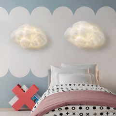 Aplique de Pared Nube LED Luz Suave para Dormitorio Infantil