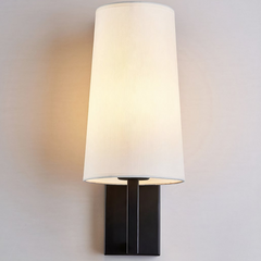 Aplique de Pared Tela Moderno con Base Negra para Mesita de Noche