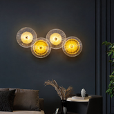 Aplique Pared Redondo de Vidrio Moderno con LED para Salón