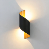 Aplique de pared exterior bidireccional LED moderno IP65 de aluminio en espiral