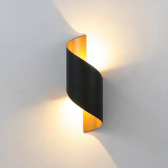 Aplique de Pared Exterior Bidireccional Espiral LED Moderno de Metal