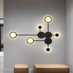 Apliques de Pared Diseño Moderno Metal Negro 6 Luces LED Salón