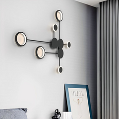 Apliques de Pared Diseño Moderno Metal Negro 6 Luces LED Salón