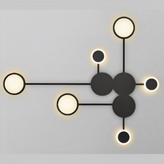 Apliques de Pared Diseño Moderno Metal Negro 6 Luces LED Salón