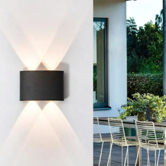 Aplique de Pared Bidireccional LED Moderno Negro de Metal para Salón