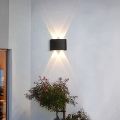 Aplique de Pared Bidireccional LED Moderno Negro de Metal para Salón