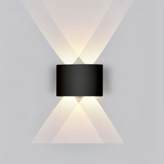 Aplique de Pared Bidireccional LED Moderno Negro de Metal para Salón