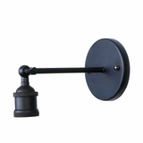 Aplique pared industrial vintage articulado en metal negro para baño