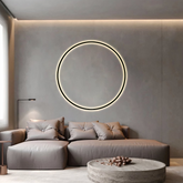 Aplique de pared redondo LED moderno minimalista negro para salón