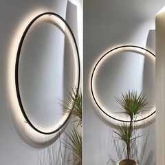 Aplique de pared redondo LED moderno minimalista negro para salón