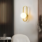 Aplique de Pared Bola Moderno de Vidrio con LED para Mesita Noche