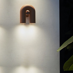 Aplique de Pared Terracota Moderno con Lector Forma de U Salón
