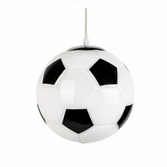 Lámpara colgante pelota de fútbol LED de vidrio para habitación infantil moderna