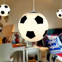 Lámpara colgante pelota de fútbol LED de vidrio para habitación infantil moderna