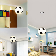 Lámpara colgante pelota de fútbol LED de vidrio para habitación infantil moderna