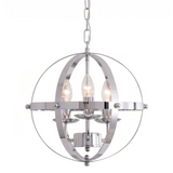 Lámpara colgante industrial vintage negra de metal con esfera para comedor