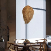 Lámpara colgante de mimbre estilo boho art déco regulable en altura comedor