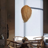 Lámpara colgante de mimbre estilo boho art déco regulable en altura comedor