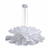 Lámpara colgante flor nórdica LED blanca regulable en altura para dormitorio