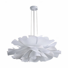 Lampara Colgante Flor Nórdica Blanca Regulable en Altura para Dormitorio
