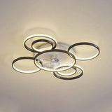 Lámpara de techo para salón diseño creativo circular con ventilador