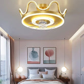 Lámpara de techo para salón diseño creativo circular con ventilador