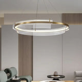 Lámpara colgante LED circular de lujo ligero para salón moderno