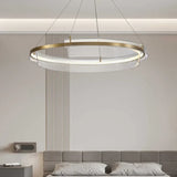 Lámpara colgante LED circular de lujo ligero para salón moderno
