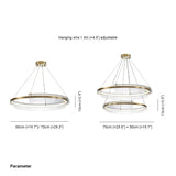 Lámpara colgante LED circular de lujo ligero para salón moderno
