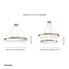 Lámpara colgante LED circular de lujo ligero para salón moderno