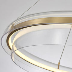 Lámpara colgante LED circular de lujo ligero para salón moderno