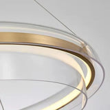 Lámpara colgante LED circular de lujo ligero para salón moderno