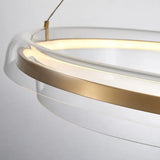 Lámpara colgante LED circular de lujo ligero para salón moderno