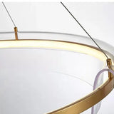 Lámpara colgante LED circular de lujo ligero para salón moderno