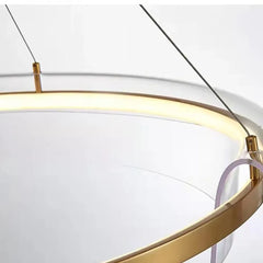 Lámpara colgante LED circular de lujo ligero para salón moderno