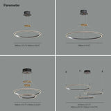Lámpara colgante de restaurante de anillo circular estilo moderno y minimalista