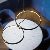 Lámpara colgante circular de metal para comedor moderno
