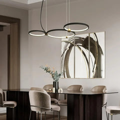 Lámpara colgante circular de metal para comedor moderno