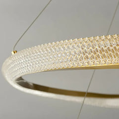 Lampara colgante aros LED diseño moderno y lujoso para salón