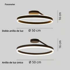 Plafón circular moderno con LED regulable Ø 50 cm para dormitorio