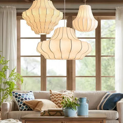 Lámpara colgante decorativa de seda retro