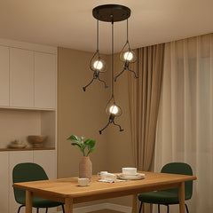 Lámpara Colgante de Hierro Creativa con Diseño de Pequeño Hombre