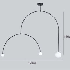 Lampara lineal colgante LED diseño moderno con líneas creativas