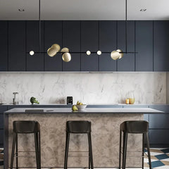 Luz comedor con lámpara lineal única y minimalista