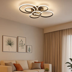 Lámpara de Techo LED Regulable con Diseño Moderno de Aro para Salón