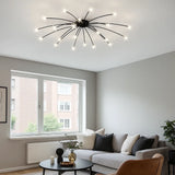 Lámpara de techo Sputnik moderna de metal con LED para salón