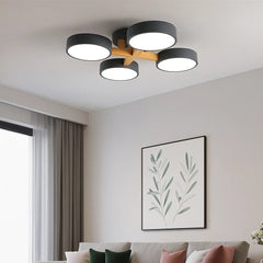 Lámpara de Techo de Madera Multicabezal Nórdica con LED para Salón