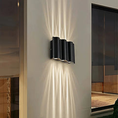 Aplique bidireccional exterior moderno negro LED IP65 para porch