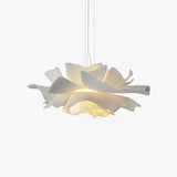 Lámpara colgante flor nórdica blanca LED regulable en altura para comedor